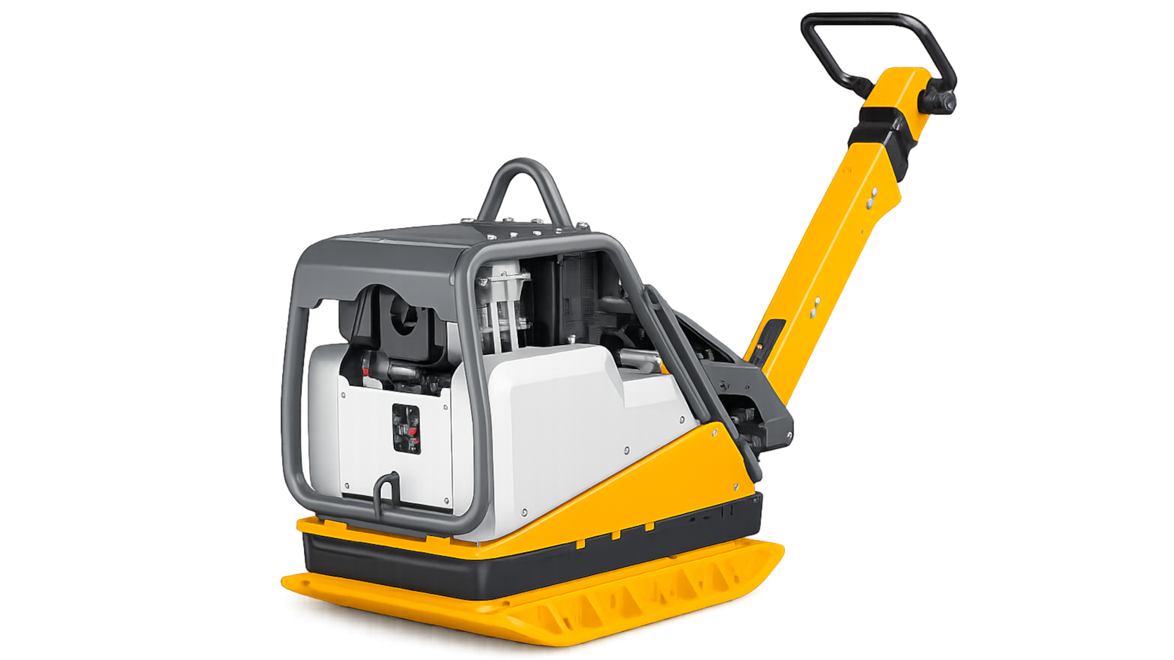Reversible vibratory plates